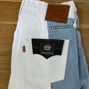 Levi’s two tone 501 tapered cropped jean